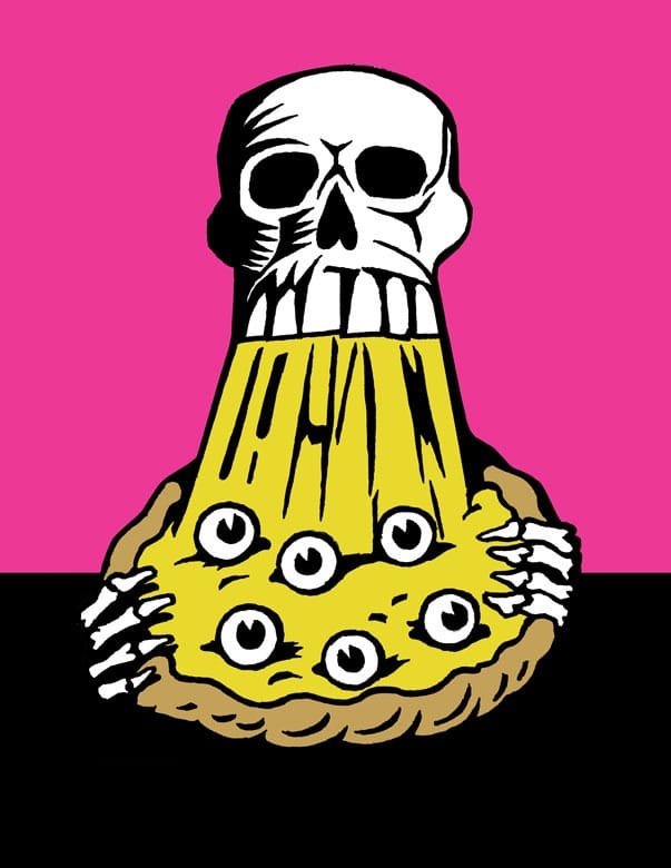 Skull Eating Pizza