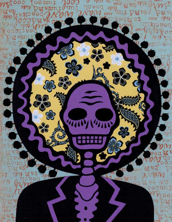 Purple Skull with Sombrero